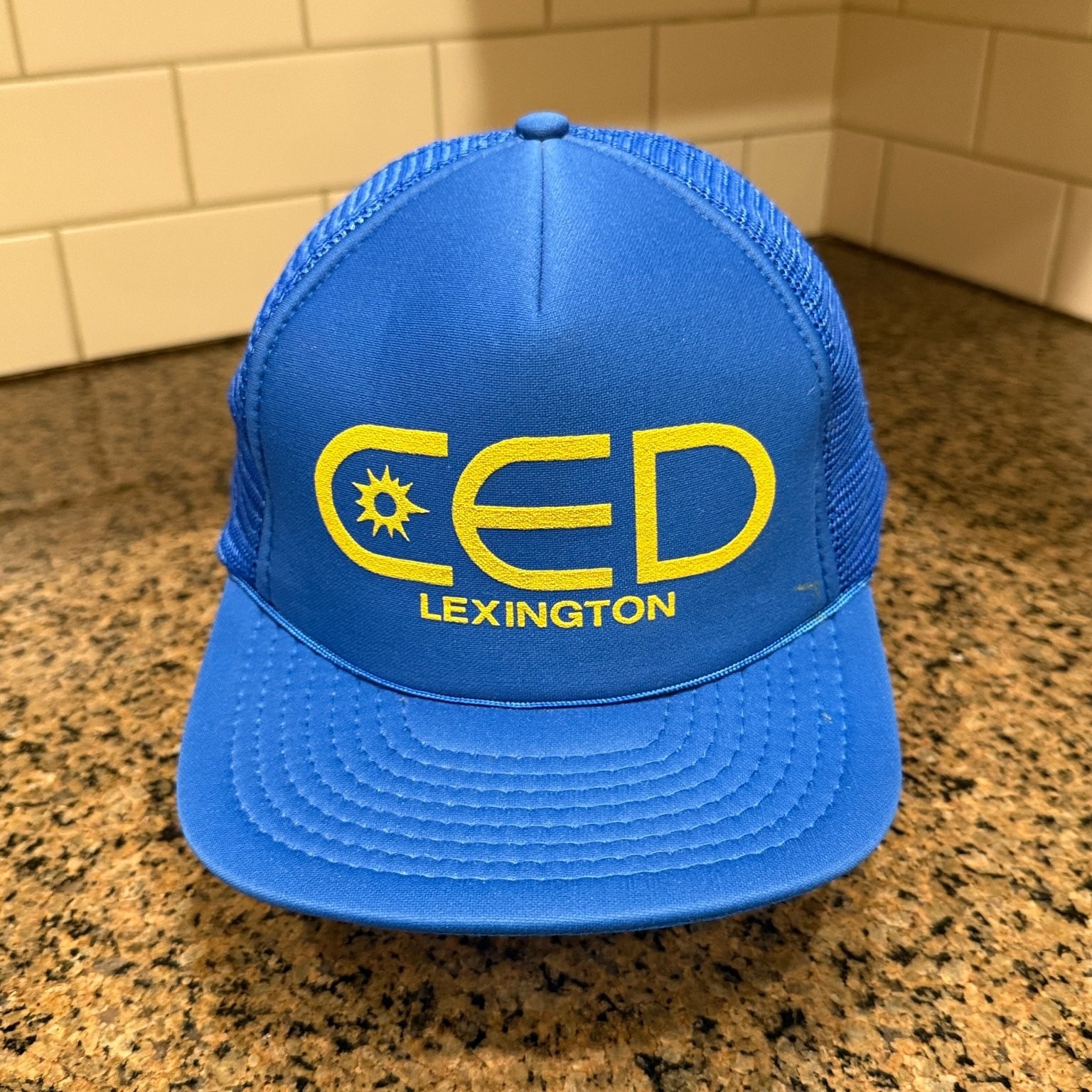 Vtg Ced Industrial Solutions Lexington Ky Trucker Hat Blue Snapback